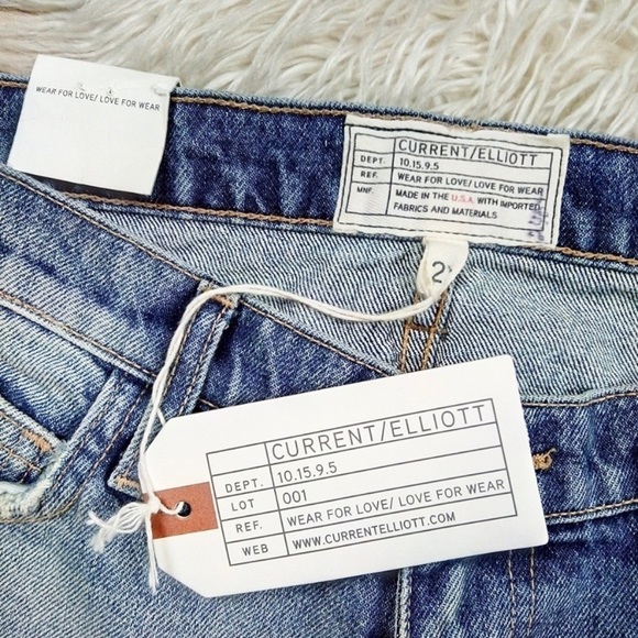 Current/Elliott | Straight Leg Distressed Ombre Released Raw Hem Cropped Jeans - Picture 6 of 8